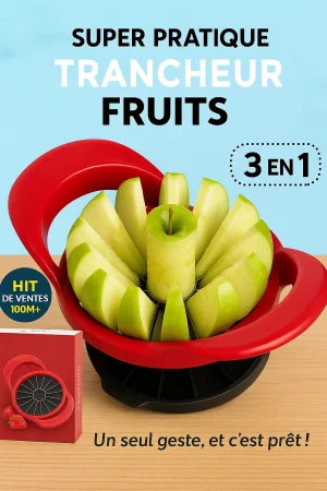 Coupe-fruit avec couvercle et lames en acier inoxydable