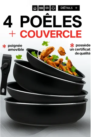 3 Poêles avec revêtement antiadhésif