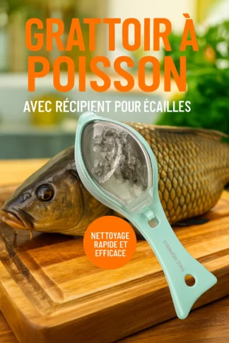 Grattoir à poisson manuel avec récipient pour les écailles