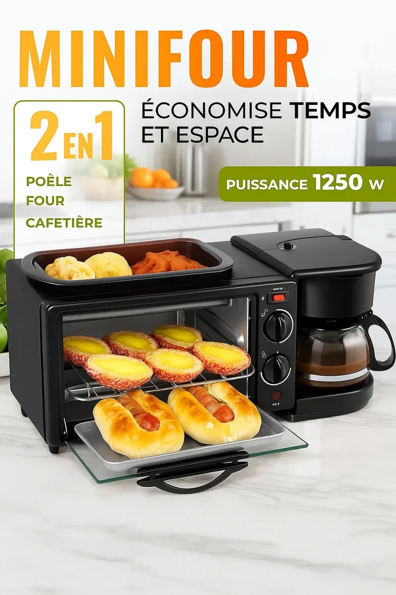 Mini-four multifonction et micro-ondes 3 en 1 pour le petit-déjeuner 1