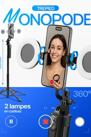 Trépied pour téléphone, monopode, perche à selfie 180
