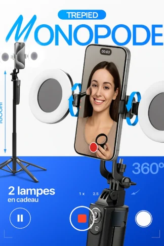 Trépied pour téléphone, monopode, perche à selfie 180