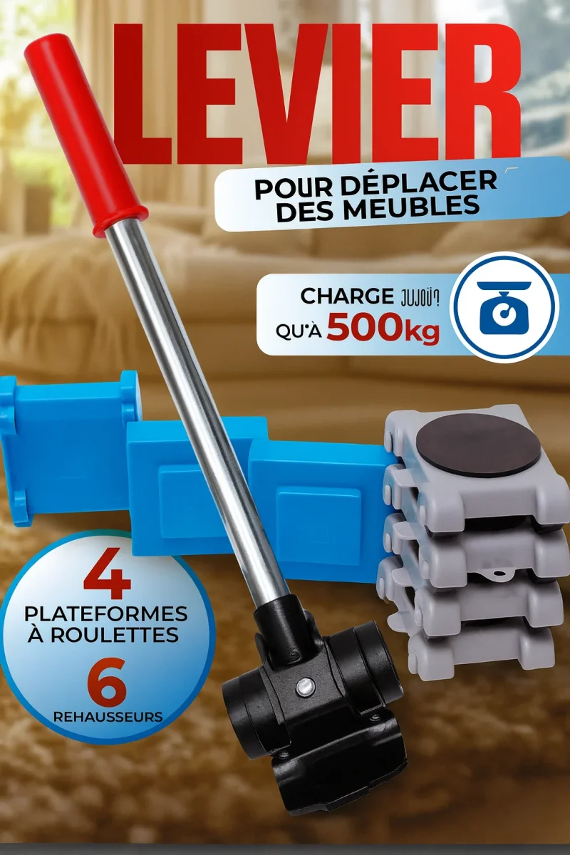 Cric et roulettes pour déplacer les meubles 1