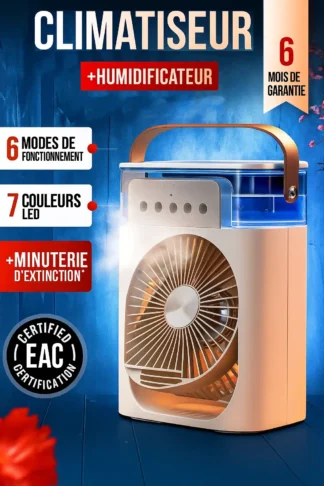 Ventilateur de table avec humidificateur d'air portable