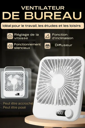 Ventilateur de table puissant, manuel et portable