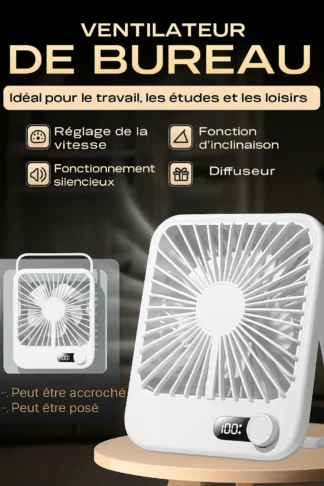 Ventilateur de table puissant, manuel et portable