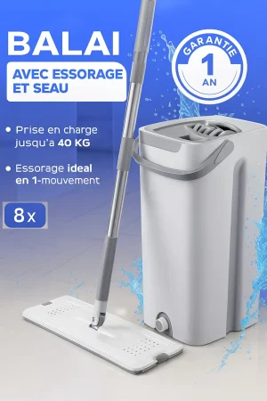 Balai avec Serpillière intelligent et seau pour nettoyer le sol
